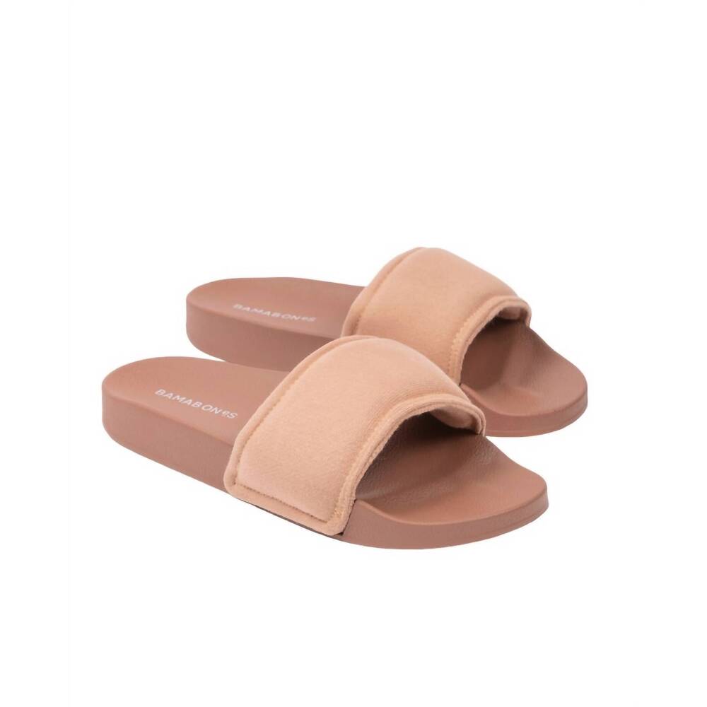 NEW BAMABONES women's pilo slides in tawny brown